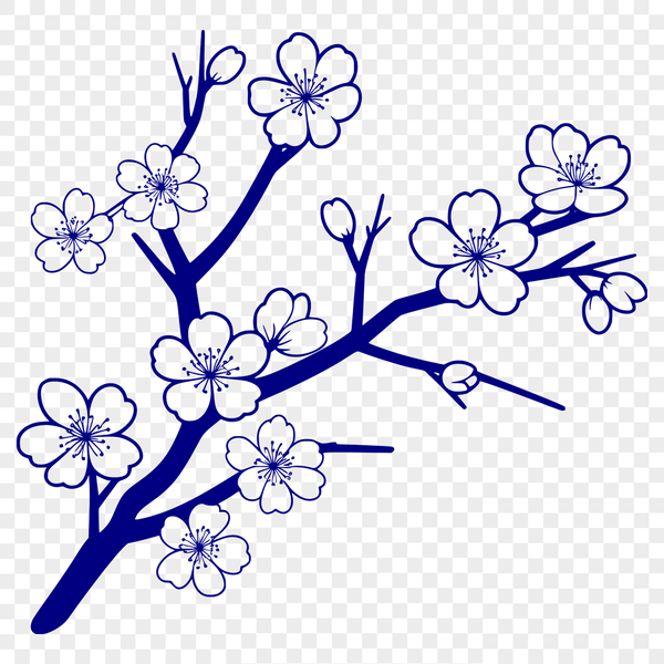 Cherry Blossom Bloom Illustration A detailed illustration of a cherry blossom tree in full bloom.