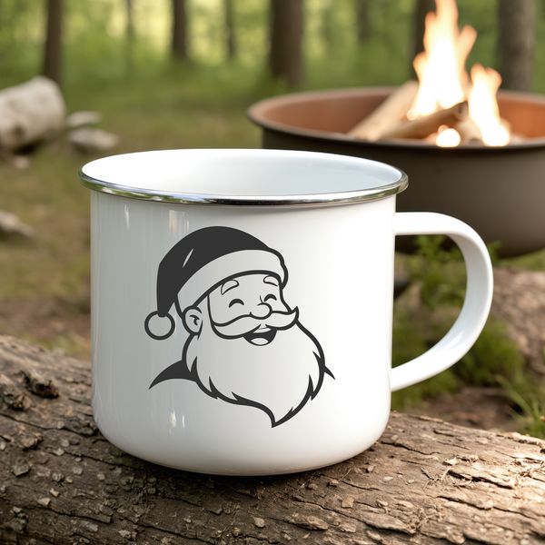 SVG silhouette of Father Christmas wearing a red suit and hat.