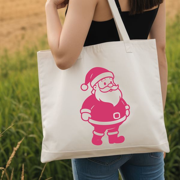 A traditional illustration of Santa Claus in a festive red coat and hat.