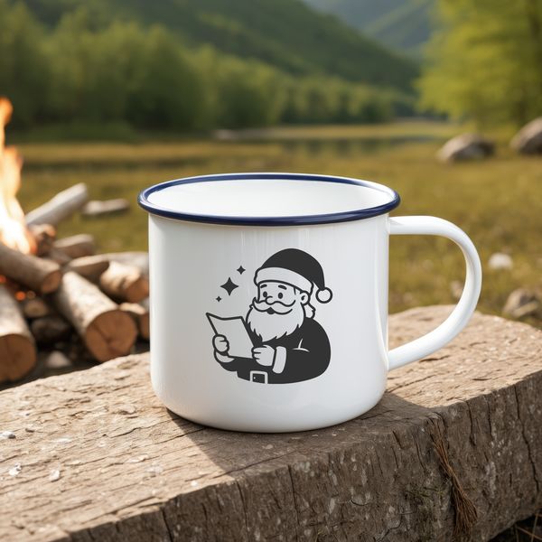 A 2D illustration of a jolly Santa Claus character in a winter hat and coat, suitable for digital use.