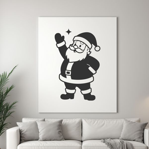 An SVG silhouette of Santa Claus, ideal for cutting with a Cricut or laser cutter.