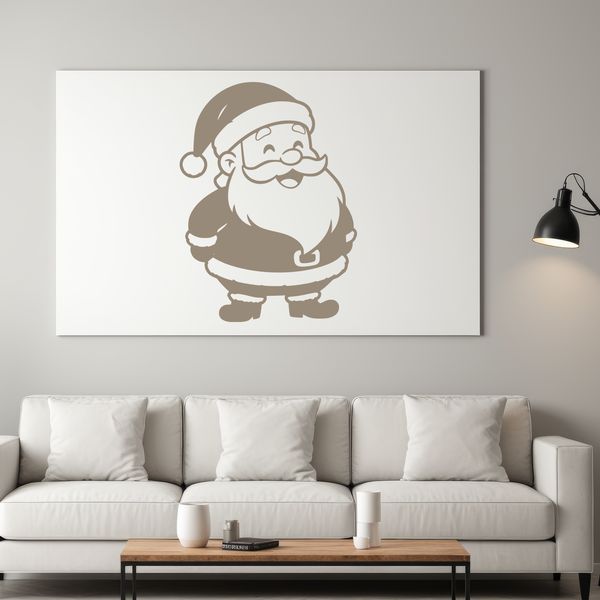 A vector illustration of Father Christmas in his iconic red coat and hat.