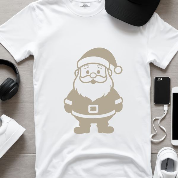 A digital vector illustration of Father Christmas in a festive holiday pose.