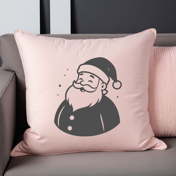 Illustrative vector art of a smiling Santa Claus in a red suit, ideal for Christmas-themed designs.