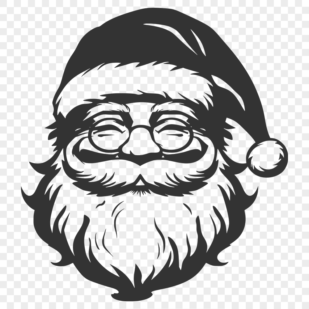 Stunning Santa Claus Wearing Glasses PNG