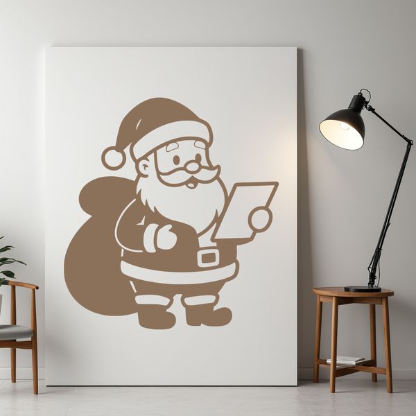 Vector illustration of Father Christmas in traditional attire, suitable for commercial or personal use.