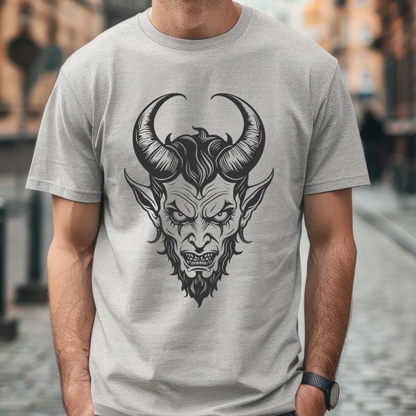 Diabolical Halloween Graphics A stylized illustration of the devil, suitable for Halloween decorations and designs.