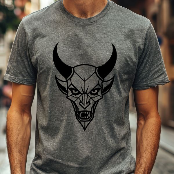 Beautiful Satan Clip Art SVG Illustration of a classic depiction of Satan, suitable for Halloween designs and vector art projects.