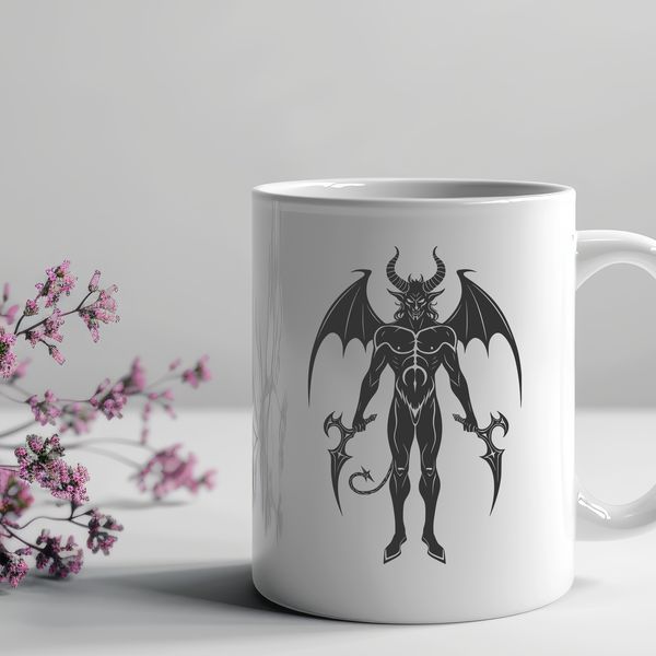 Ominous Demon Figure A detailed illustration of the devil in a dark and ominous pose.