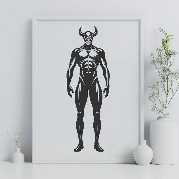 Mythical Evil Figure Illustration An illustration of a mythological figure representing evil and darkness.