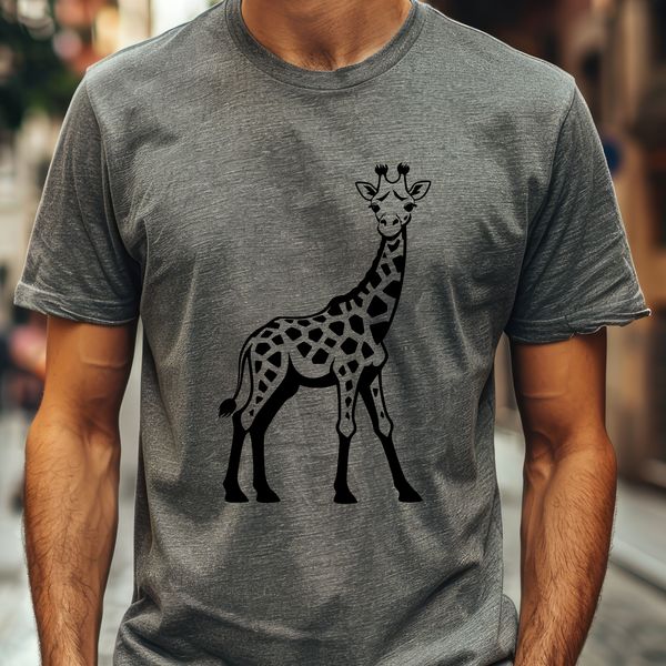 Free SVG Giraffe Clip Art A detailed illustration of a giraffe, suitable for graphic design and crafting projects.