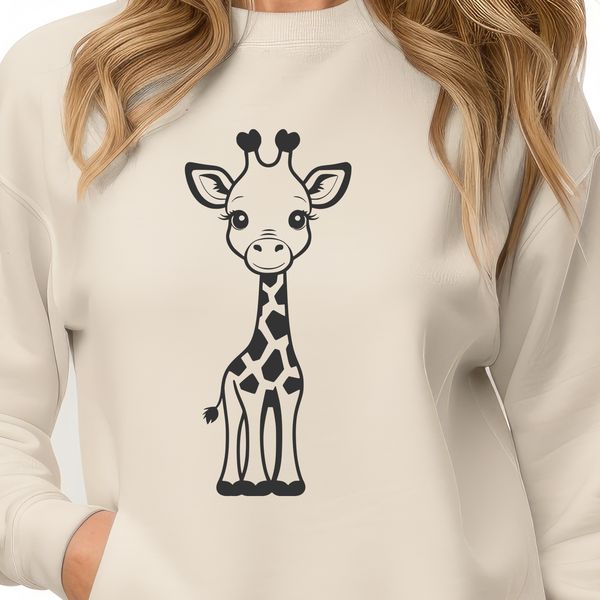 Giraffe Clipart SVG File A detailed illustration of a giraffe, suitable for graphic design projects.
