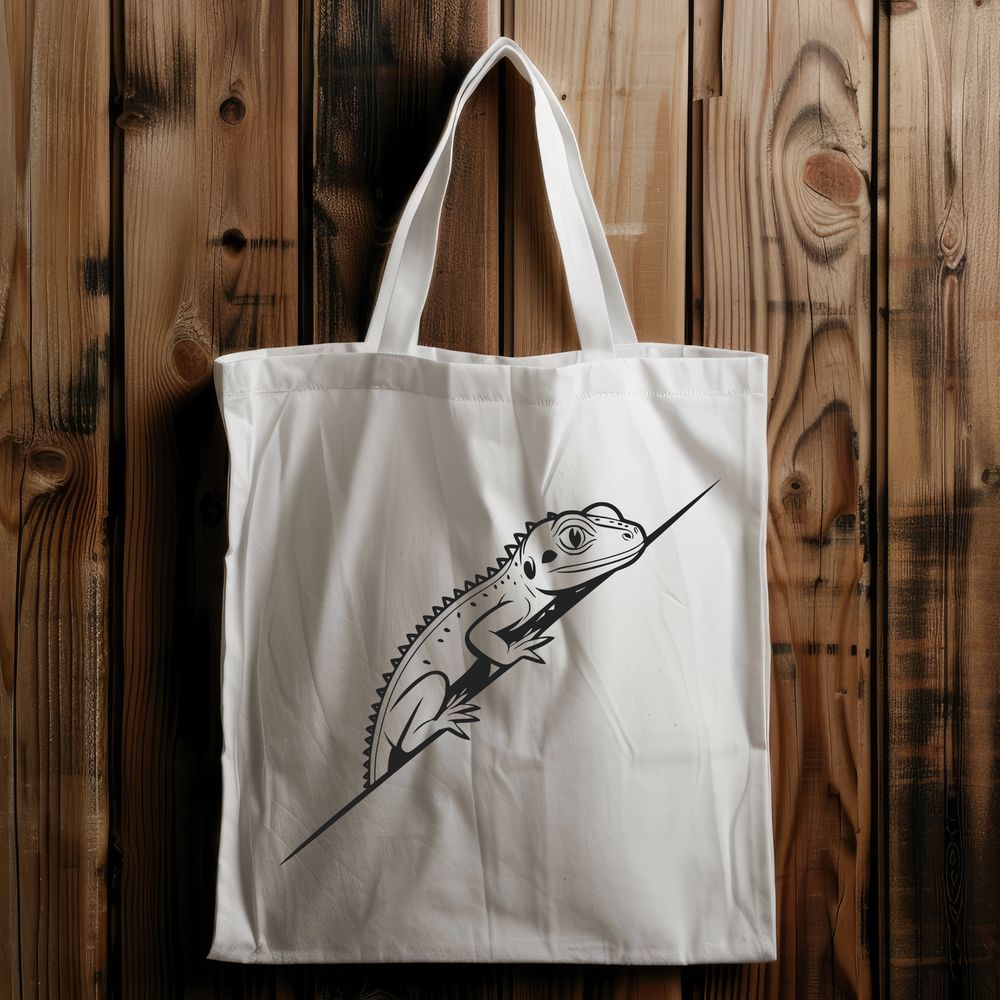 Scaly Companion Vector Art A detailed illustration of a reptile with scales and a long tail.