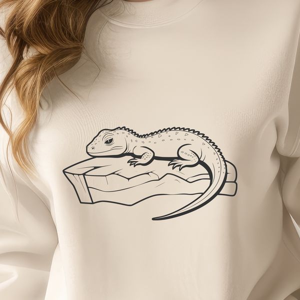 A colorful illustration of a reptile, designed as a vector graphic.