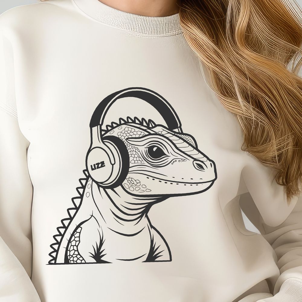 Fun Scaly Friend Vector Art A colorful illustration of a reptile with scaly skin and a long tail.