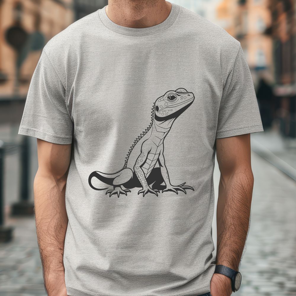 Lizard Illustration in Neutral Pose An illustration of a reptile lizard in a neutral pose.