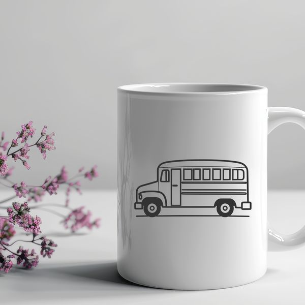 Stylized School Bus Design A stylized representation of a school bus designed as a reusable template for various design applications.