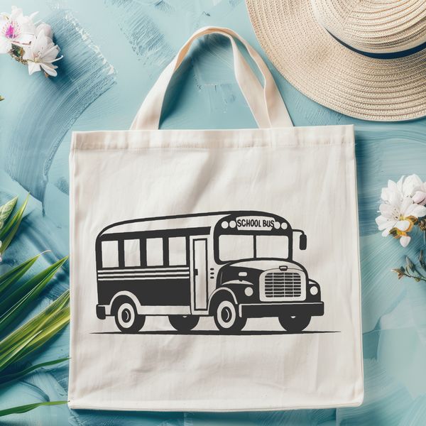School Bus Illustration in Simple Design A vector graphic illustration of a school bus in simple design.