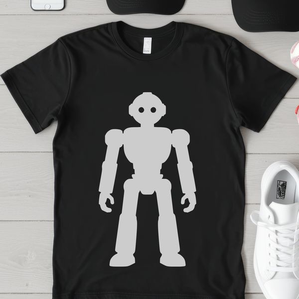 Vector graphic illustration of a robot, suitable for digital cutting machines and laser engraving.