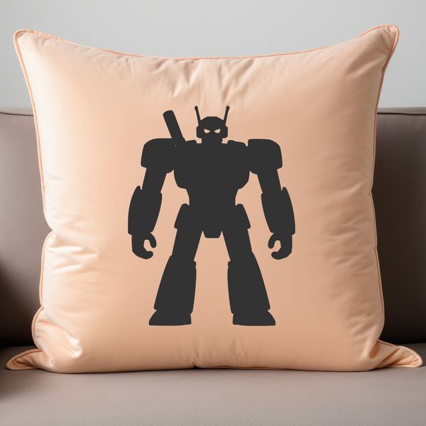 Simple vector illustration of a futuristic robot in sci-fi style.