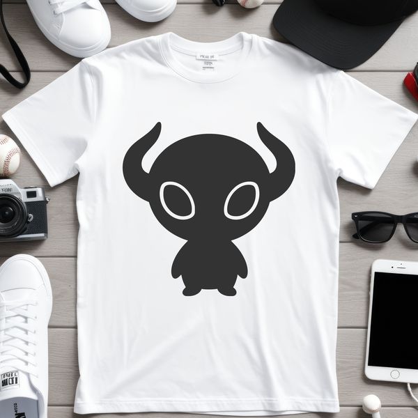 An alien character designed in a digital vector format with clean lines and simple shapes.