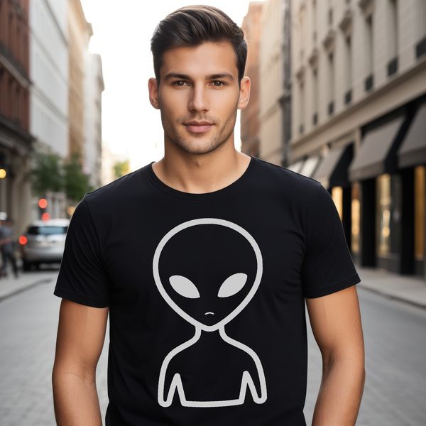 An extraterrestrial creature with a long neck and large eyes in a sci-fi illustration.