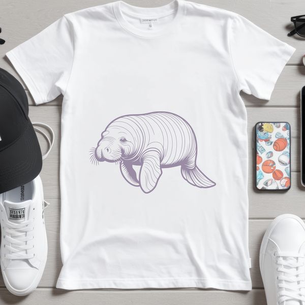 Gentle Sea Giant SVG Large marine animal with distinctive flippers and wrinkled skin.