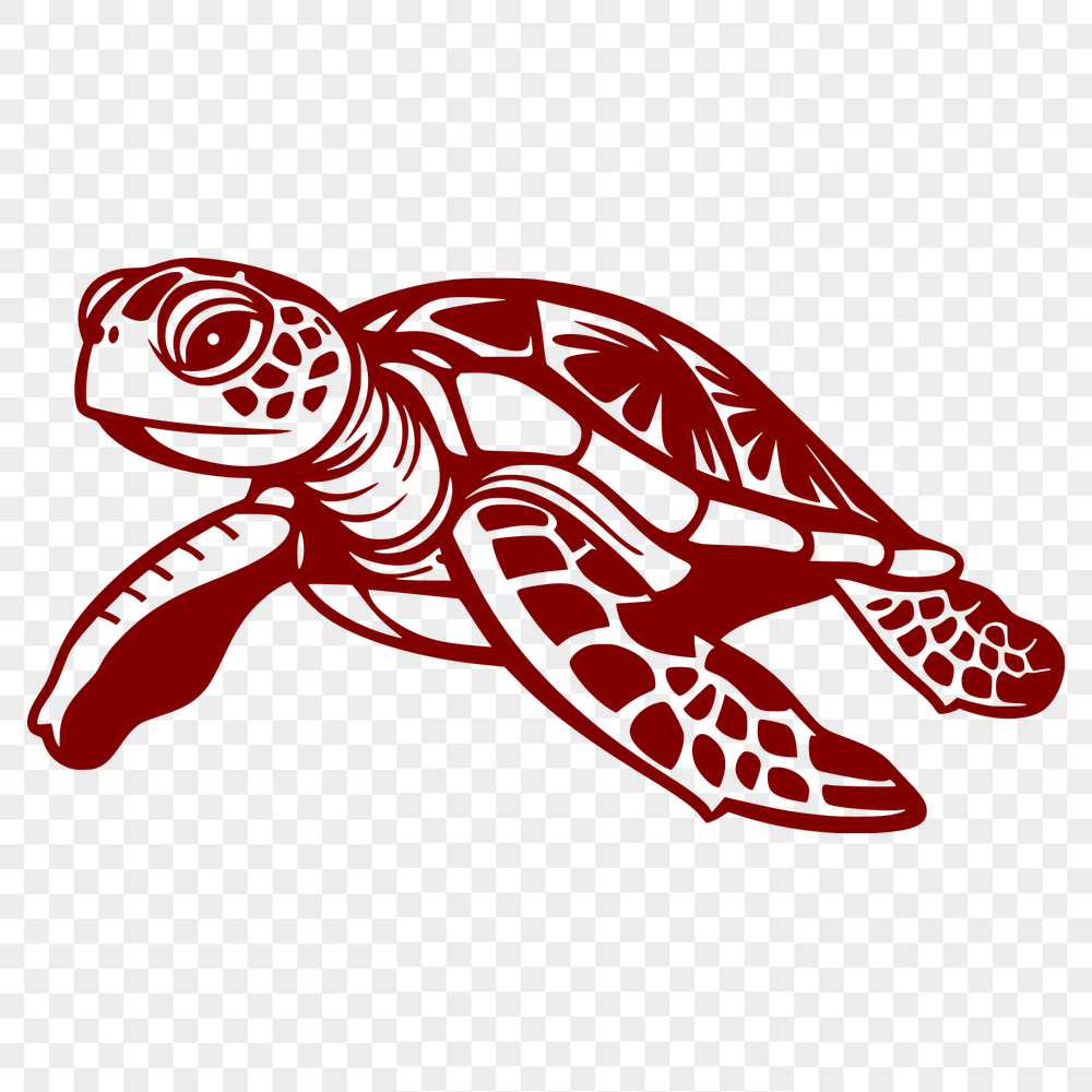 Artistic Sea Turtle - Laser Engraver SVG