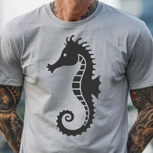 Free Vector Seahorse Clip Art Design A digital illustration of a seahorse swimming in the ocean.
