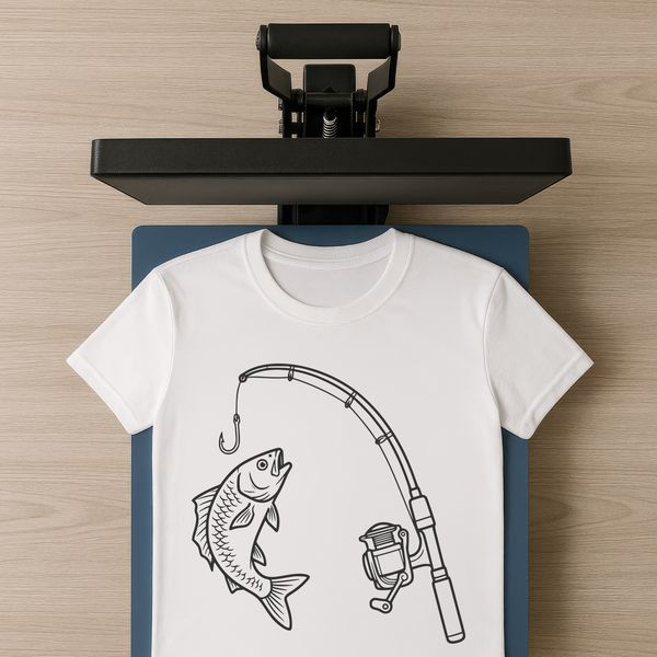 SVG fishing rod vector art for templates and design projects