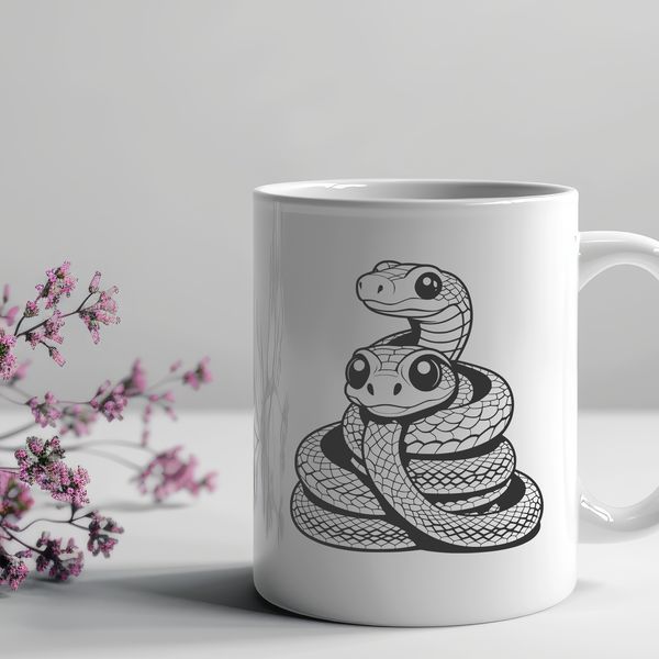 Free SVG Image of a Snake A snake illustration in vector format, suitable for digital cutting machines and laser cutters.