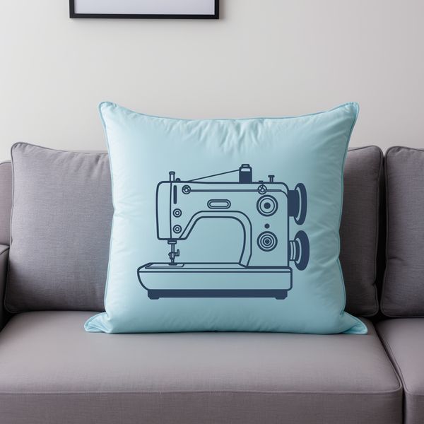 Industrial Craftsmanship A detailed illustration of a sewing machine, suitable for commercial use.