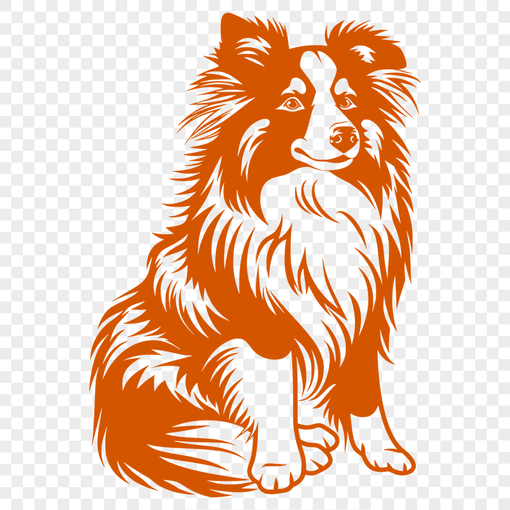 Sitting Shetland Sheepdog Clip Art