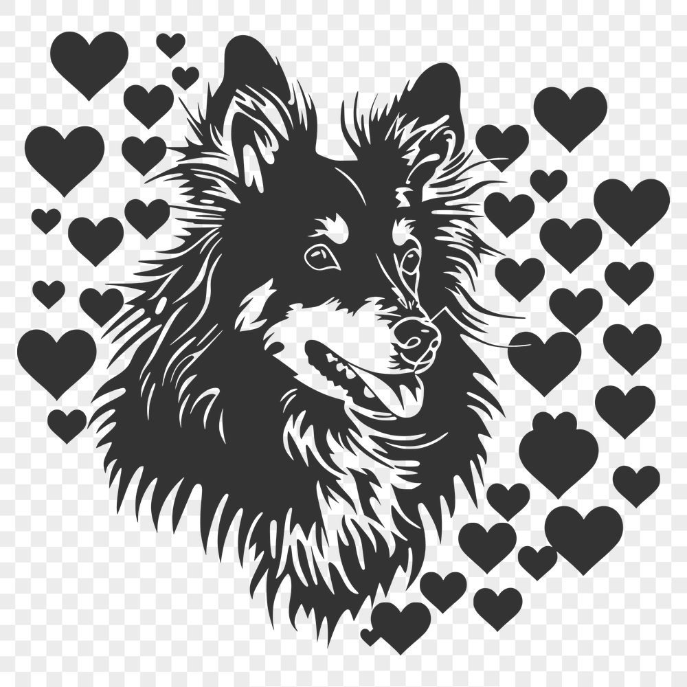 Beautiful Shetland Sheepdog Digital Drawing