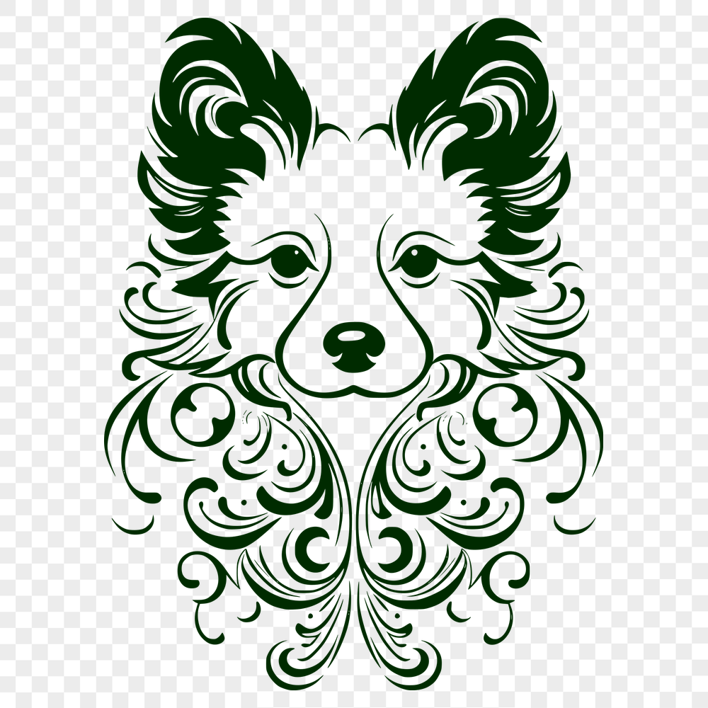 Ornate Shetland Sheepdog DXF