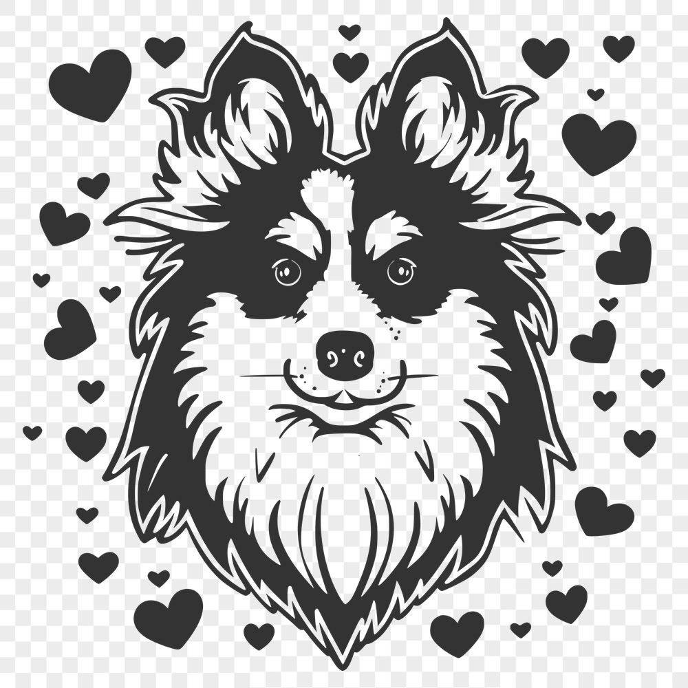 Unique Shetland Sheepdog In SVG & DXF