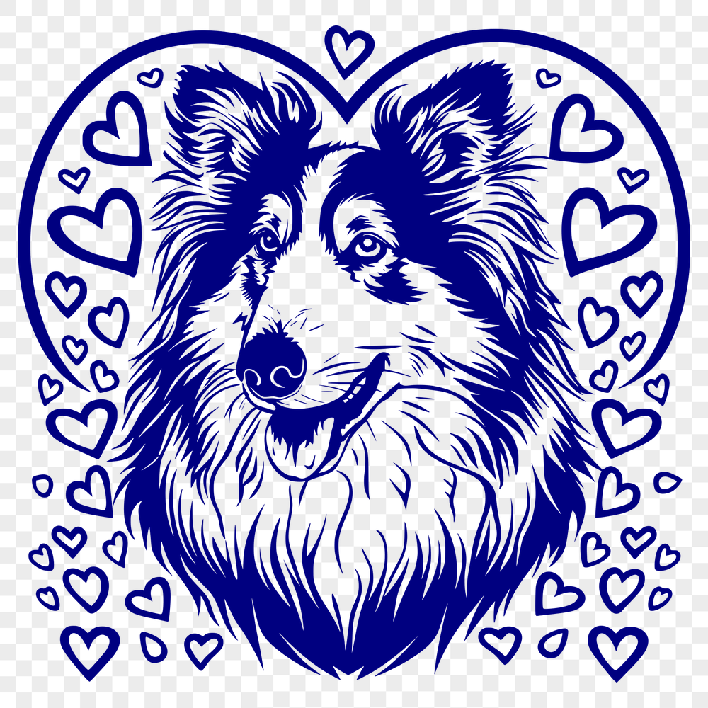 Ornate Shetland Sheepdog SVG