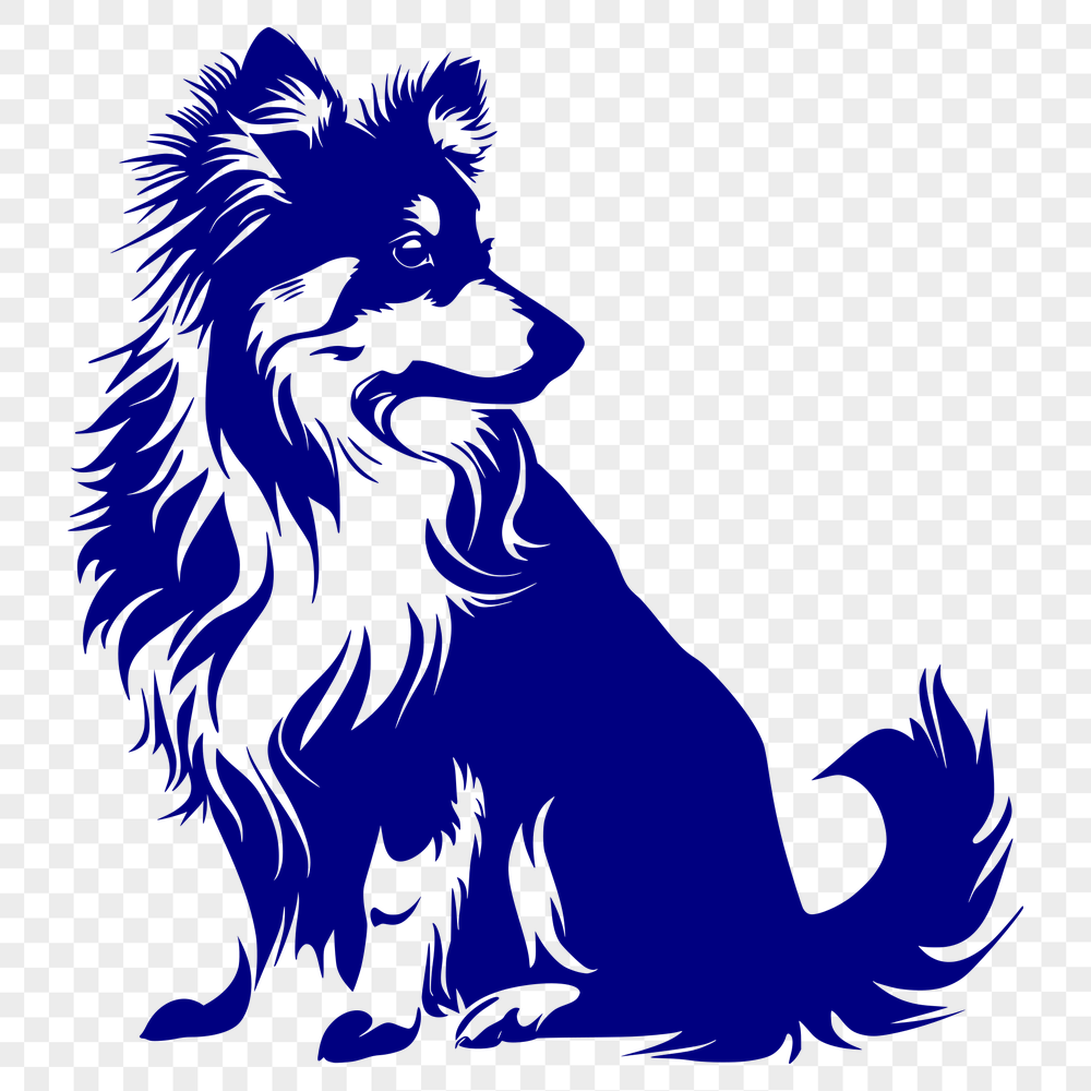 Beautiful Sitting Shetland Sheepdog DXF