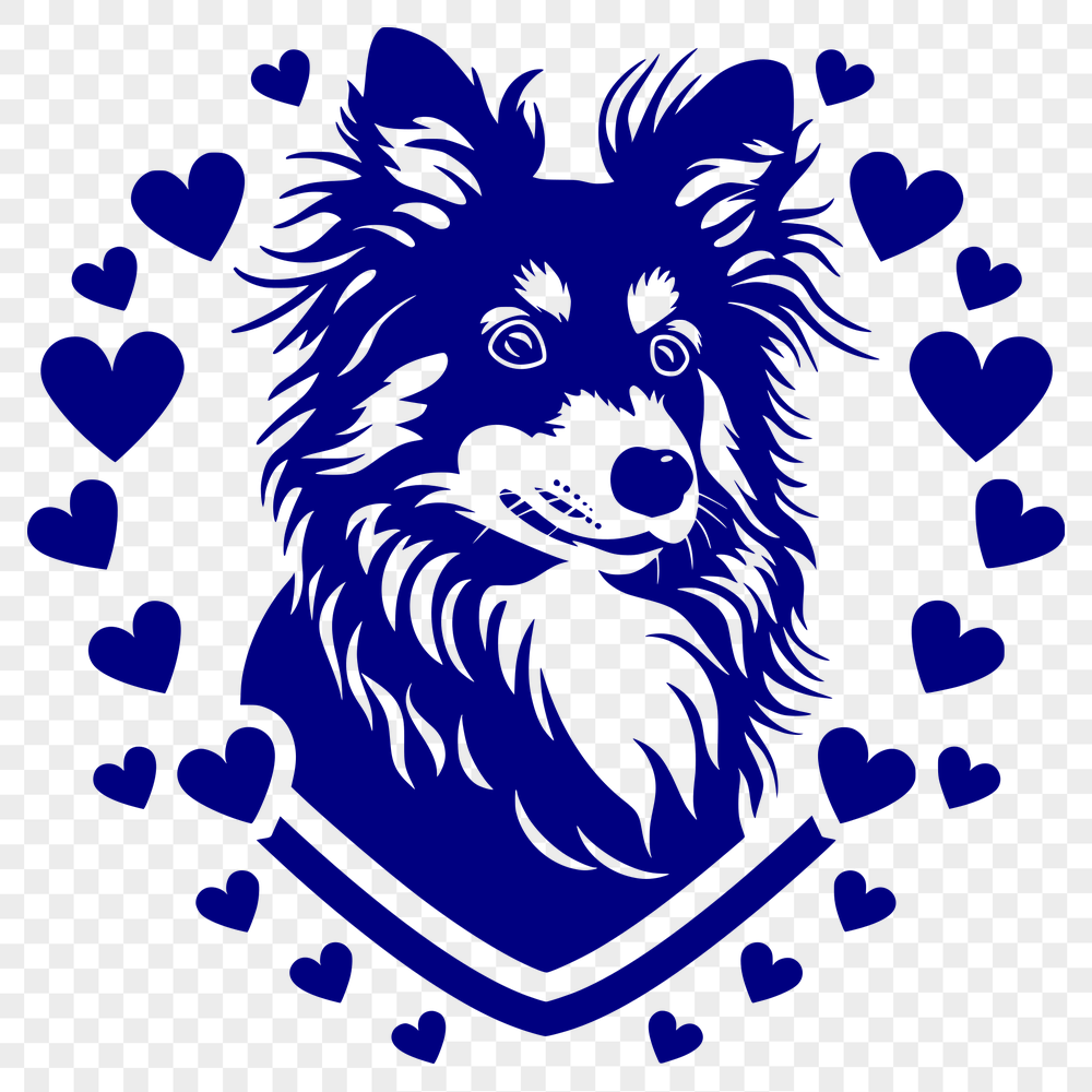 Artistic Shetland Sheepdog In DXF