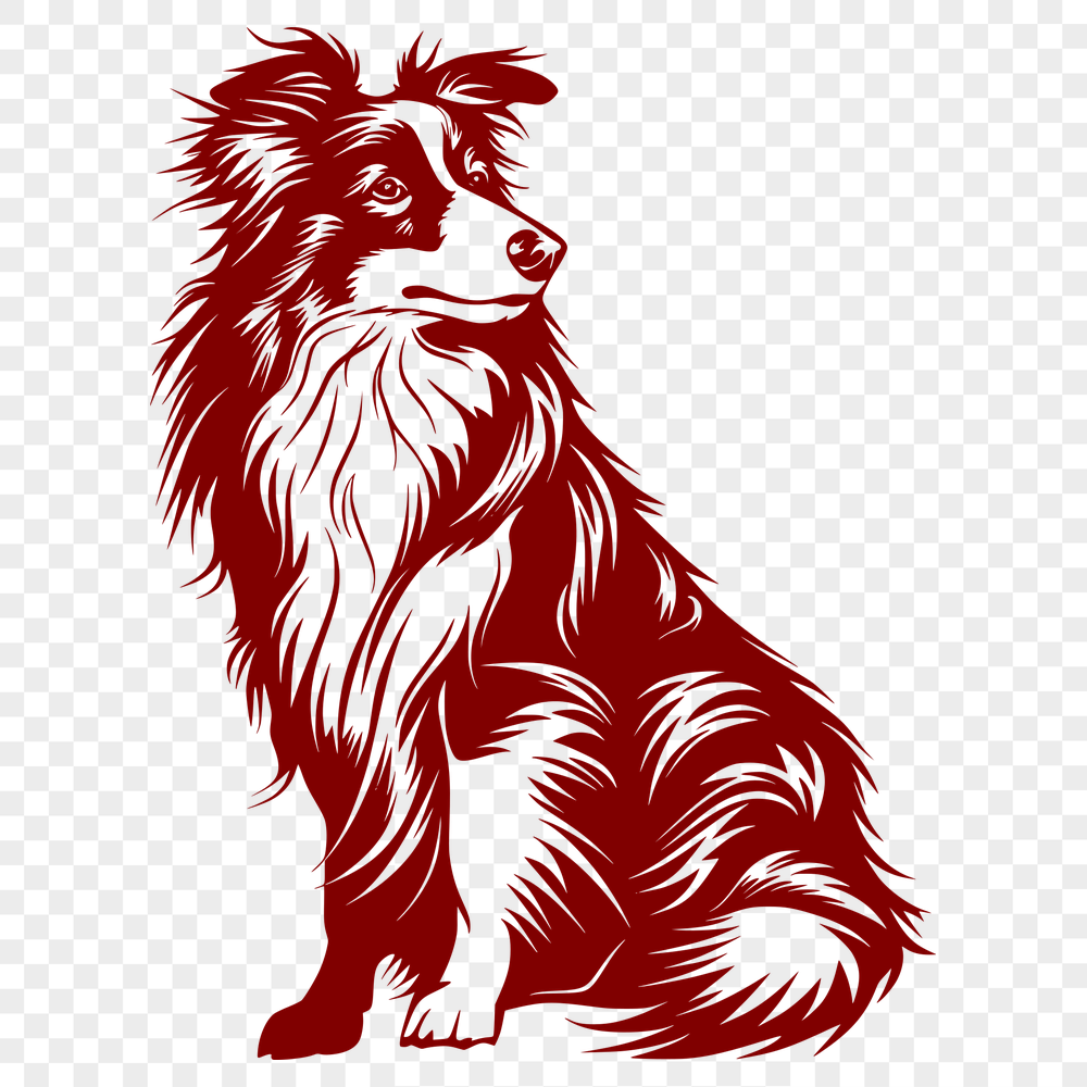 Sitting Shetland Sheepdog Design