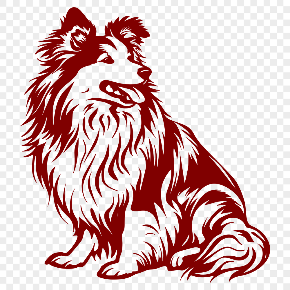 Free Sitting Shetland Sheepdog Vector Illustration