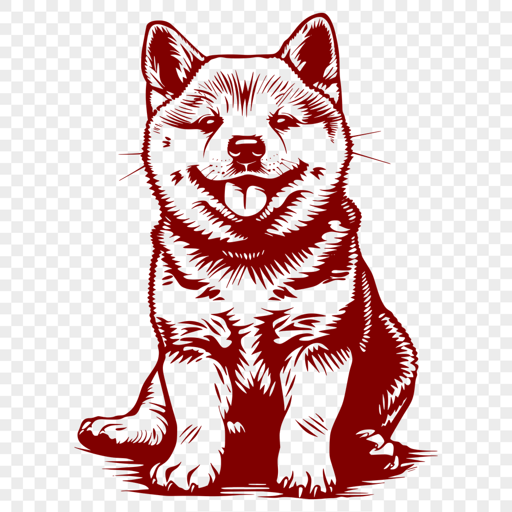 Free Sitting Shiba Inu Digital Art