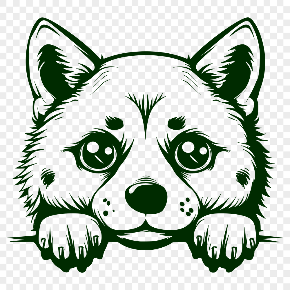 Creative Peeking Dog SVG