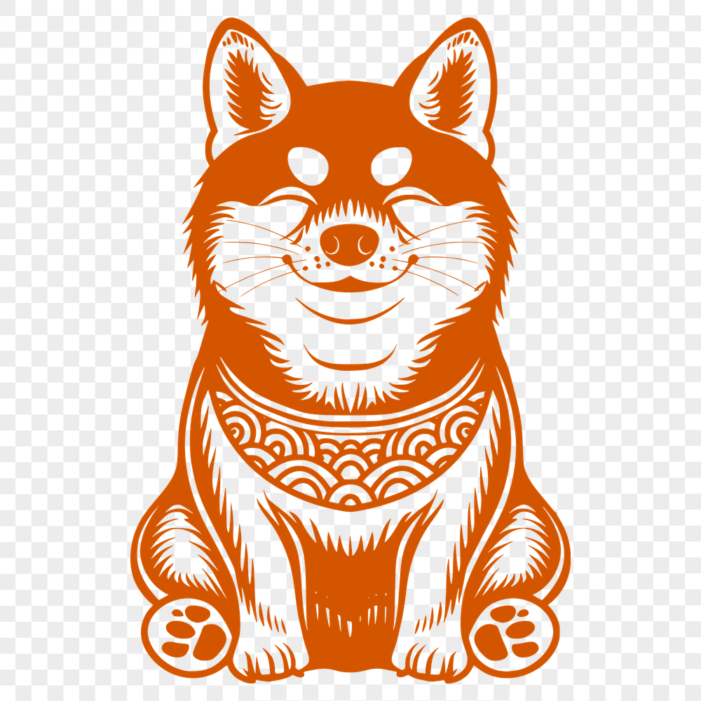 Free Sitting Shiba Inu Digital Artwork