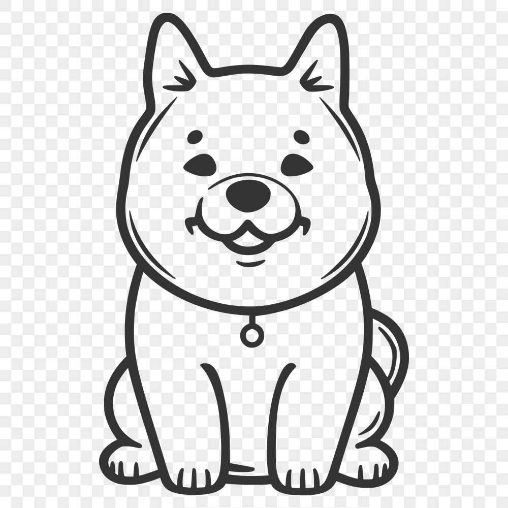 Stunning Sitting Shiba Inu DXF