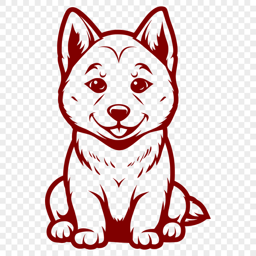 Stunning Sitting Shiba Inu Vector Illustration