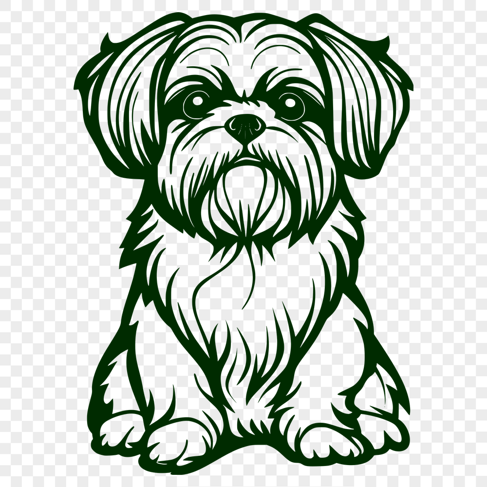 Sitting Shih Tzu Stencil