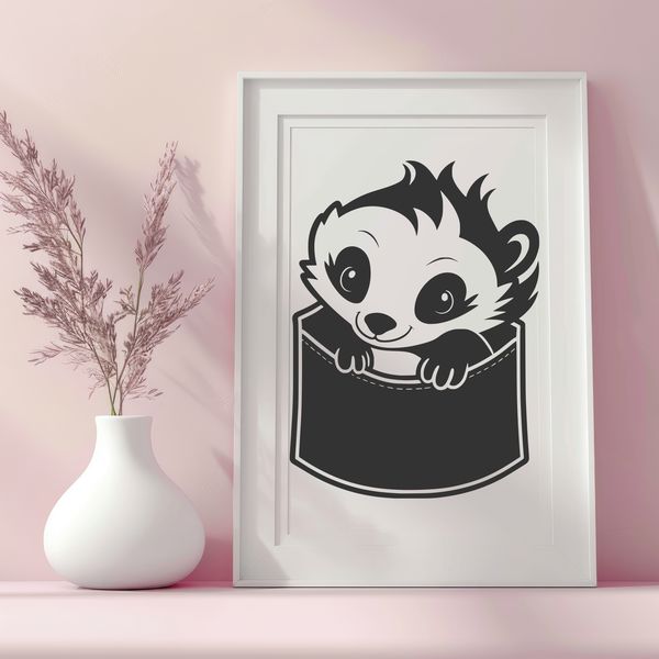 Wild Animal Skunk Graphics A detailed illustration of a wild skunk, suitable for vector art designs.