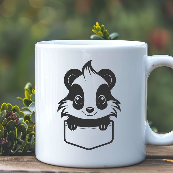 Cute Skunk Cartoon Character A cartoon illustration of a skunk in a standing position.