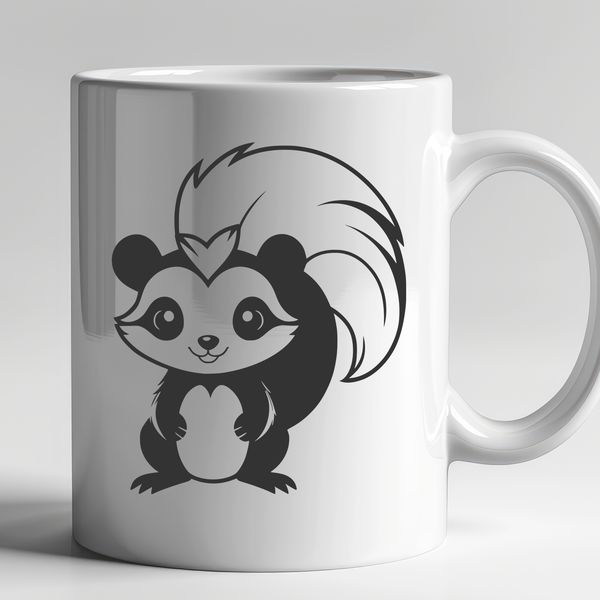 Wild Skunk SVG Vector Art Design An SVG vector image of a skunk, designed for various uses including commercial and personal projects.
